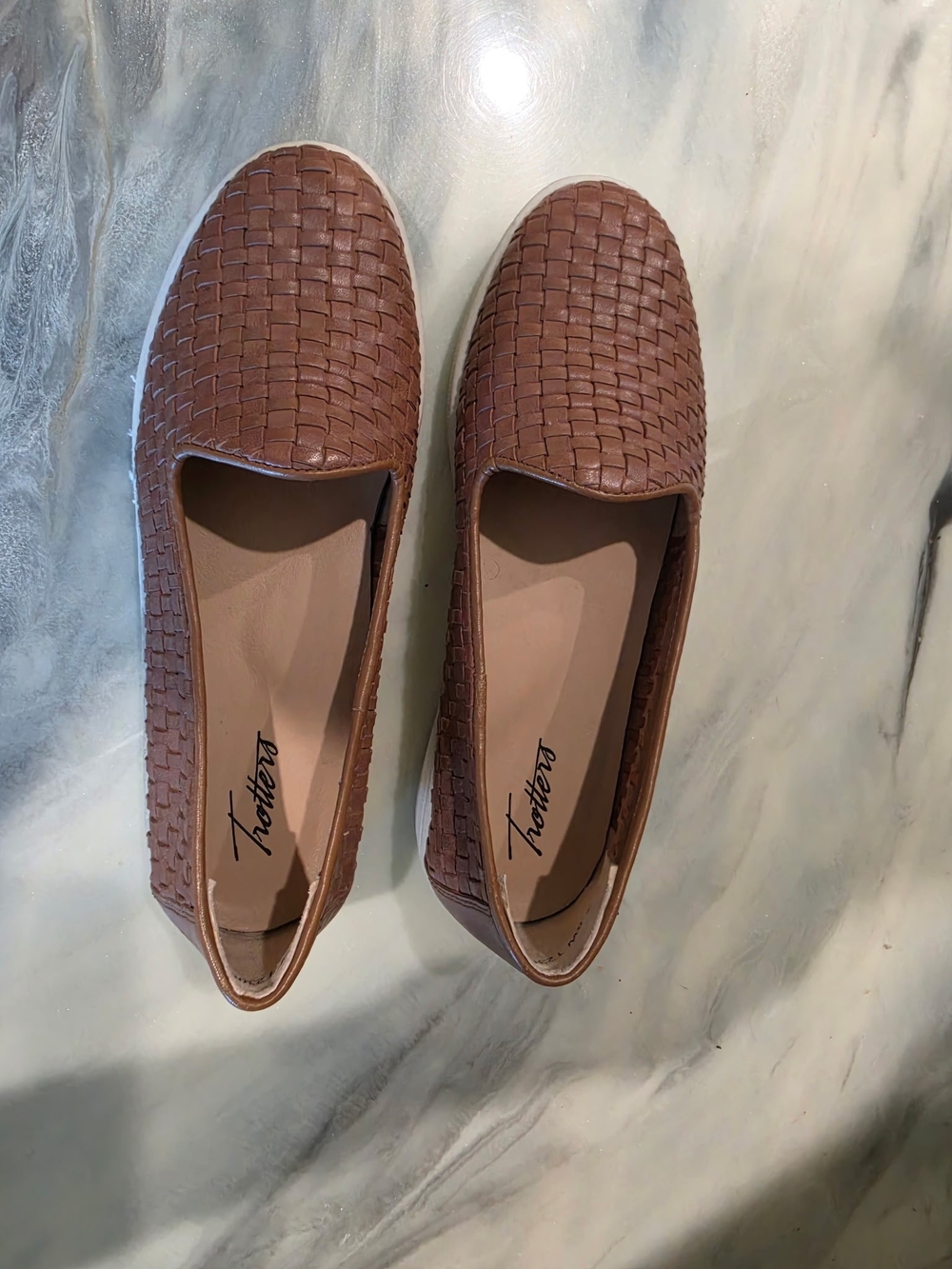 Trotters Brown Woven Slip-On Loafers
